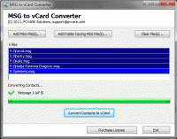 Export MSG to vCard screenshot