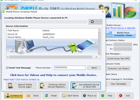 Windows Phone SMS Sending Application screenshot