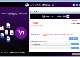 Aryson Yahoo Backup Tool screenshot