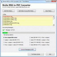 Convert MSG to PDF Batch screenshot