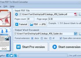 FM Free PDF To Word Converter screenshot
