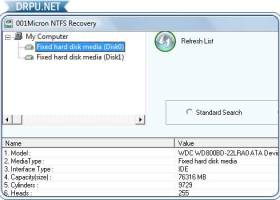 Recover Files NTFS screenshot