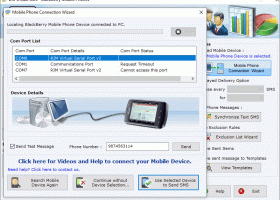 Blackberry Phone SMS Messaging Software screenshot