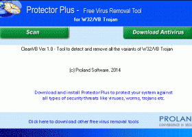 W32/VB Free Virus Removal Tool screenshot