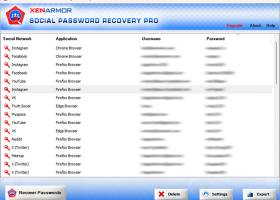 XenArmor Social Password Recovery Pro screenshot