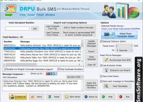 Bulk SMS for Windows mobile phone screenshot