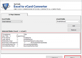 SysTools Excel to vCard Converter screenshot