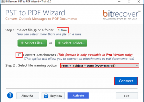 Convert PST Folder to PDF screenshot