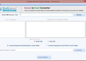 Softaken Access to Excel Converter screenshot