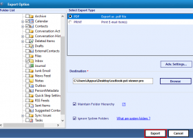 Outlook Convert PST to PDF screenshot