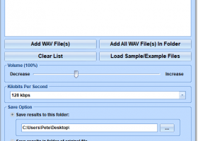 Increase or Decrease Volume Of Multiple WAV Files Software screenshot