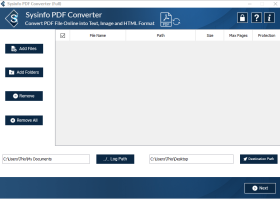 Sysinfo PDF Converter Tool screenshot
