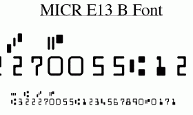 MICR E13B Match font screenshot