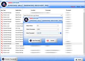 Windows Vault Password Recovery Pro screenshot